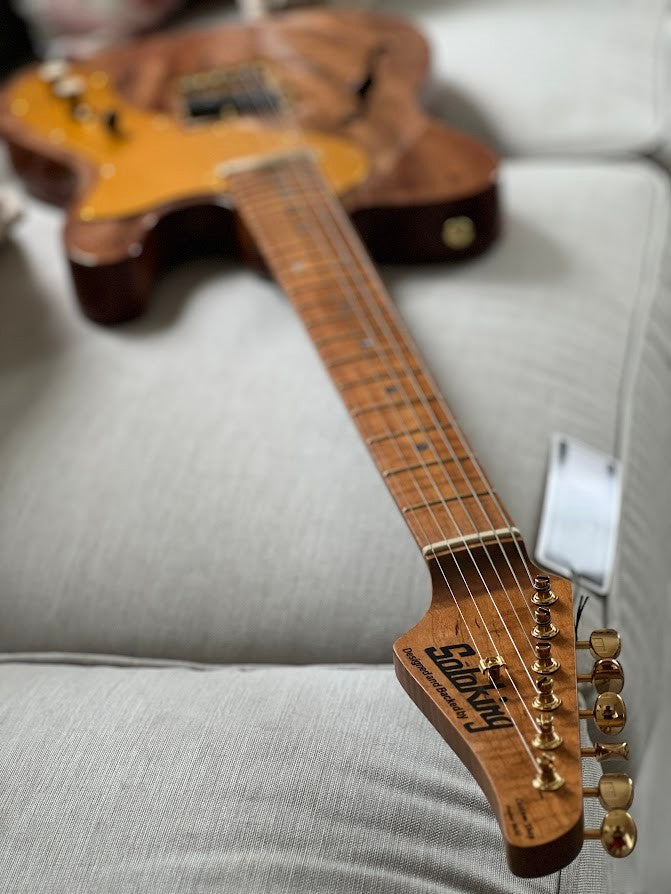 Soloking MT-1 Thinline FMN KOA Elite with Gold Hardware in Natural