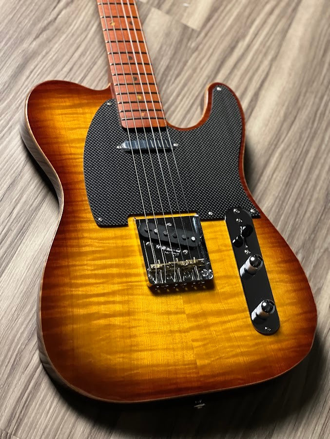 Soloking MT-1 FM Artisan with Roasted Flame Neck in Honeyburst Nafiri Special Run Jescar