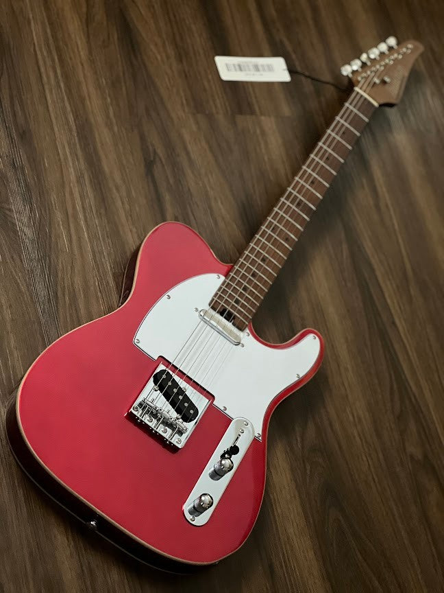 Soloking T-1B Vintage MKII with Roasted Maple Neck and FB in Candy Apple Red