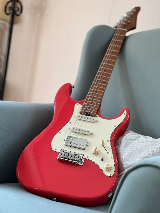 Soloking MS-11 Classic MKII with Roasted Maple FB in Fiesta Red